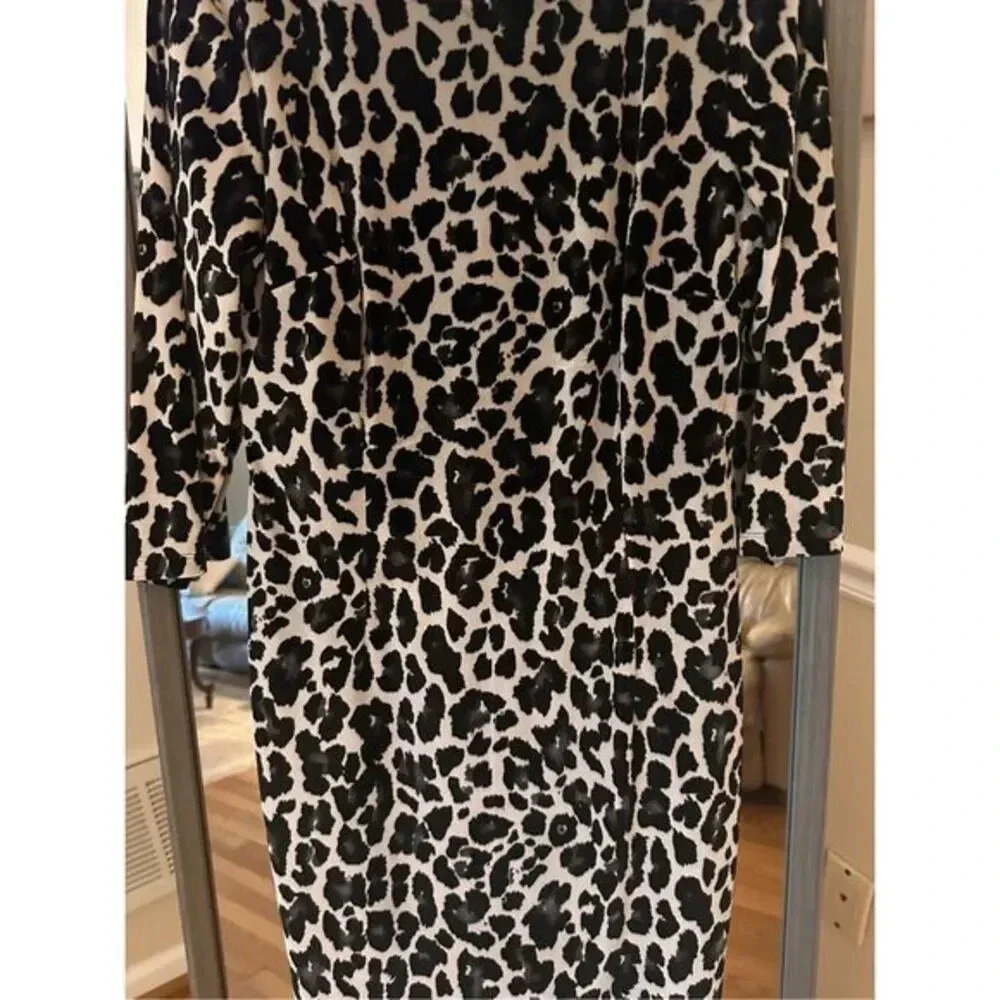 Nicole Miller Luxury Velvet Animal Print Sheath Dress - Size M - Picture 4 of 6